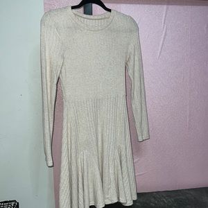 Cream color long sleeve dress